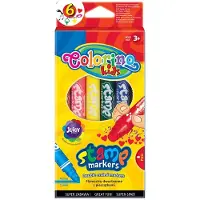COLORINO Dubbelzijdige Stiften met Stempel - 6 Kleuren