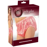 Fetish Fantasy Vinyl Lak Luierbroek Licht Transparant