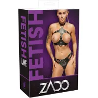 Zado Leren harnas set - Zwart - Maat 2XL