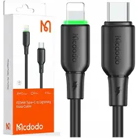 Mcdodo USB-C naar Lightning oplaadkabel, snellaadfunctie, voor iPhone, 1 meter, LED, zwart