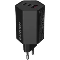 Canyon Charger HEXAGON 65, GaN, 65W, 2xPD, 1xQC, EU, zwart