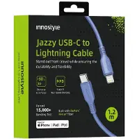 Innostyle JAZZY USB-C Lightning MFi snellaadkabel voor iPhone, Polyamid, 1 meter, blauw