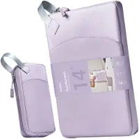 Innostyle Set Laptoptas Dames - Laptophoes 14 inch - Waterdicht - Gadgetkoffer - Paars