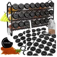 Gockowiak Kruidenrek stopt 24 glazen potten, labels in accessoires