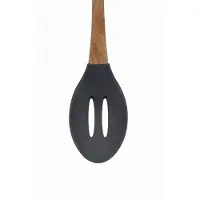 Brunbeste Silikon Luchtlepel met Houten Handvat - 32cm
