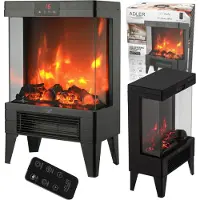Adler AD 7755 - Elektrische Haard - 2 Verwarmingsniveaus: 1000W - 2000W - 3D Vlameffect - Thermostaat