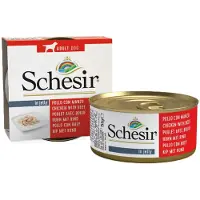 Schesir kip met rund (jelly) natvoer hond (blikjes) 1 tray (10 x 150 g)