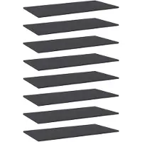 vidaXL Wandschappen 8 st 80x20x1,5 cm spaanplaat grijs