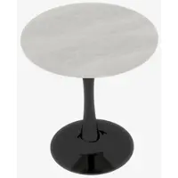 OKWISH Salontafel Rond - Minimalistisch Design - Voor Woonkamer Eethoek Lounge - Kunstmarmer Zwart Wit - 70 Cm