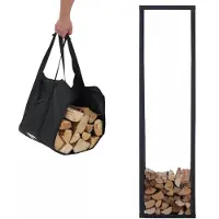 Lendo Online Brandhoutrek 50x25x196cm Zwart Staal