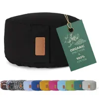 #DoYourYoga - Yoga kussen - »Vishnu« - rond meditatiekussen met bio-organische Spelt vulling - H:15cm, diam.30cm - zwart