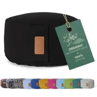 #DoYourYoga - Yoga kussen - »Vishnu« - rond meditatiekussen met bio-organische boekweit schalen vulling - H:15cm, diam.30cm - zwart