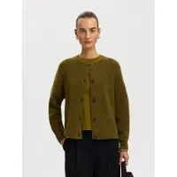 Selected Gebreid vest 'SLFLulu' olijfgroen