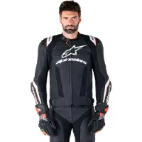 Alpinestars Missile Ignition V3 LEREN COMBI-JAS Zwart/Wit 54, Mannen