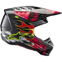 Alpinestars S-M5 Rash Helm Ece 22.06 Donkergrijs Felrood Glanzend Maat L