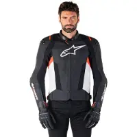 Alpinestars Missile V3 Leren Combi-Jack Zwart/Wit/Neonrood 54 Mannen
