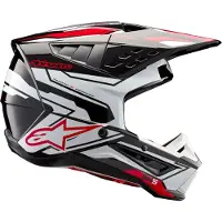 Alpinestars S-M5 Action 2 Helm Ece 22.06 Zwart Wit Felrood Glanzend Maat XS