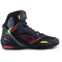 Alpinestars Faster-3 Rideknit Zwart Rood Geel Fluo Motorschoenen Maat US 12