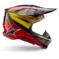 Alpinestars Supertech S-M10 Era, motorcrosshelm ,Zwart/Goud/Geel/Rood ,M