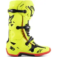 Alpinestars Tech 10 Schoenen Geel Fluo Zwart Rood Fluo Maat US 10