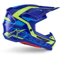 Alpinestars S-M7 Deed Blauw Geel Crosshelm Maat S