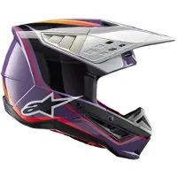 Alpinestars S-M5 Sail Helm Ece 22.06 Violet Zwart Zilver Glanzend Maat XL