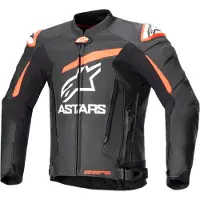 Alpinestars GP Plus V4, leren jas ,Zwart/Neon-Rood/Wit ,50