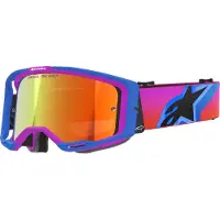 Alpinestars Vision 8 Corp, veiligheidsbril gespiegeld ,Lila/Blauw/Zwart Rood-Gespiegeld
