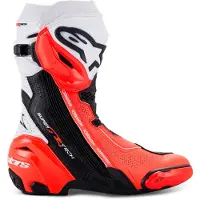 Alpinestars Supertech R Vented, geperforeerde laarzen ,Zwart/Wit/Neon-Rood ,37 EU