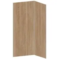 Vente-unique Set van 2 douchewandpanelen met houteffect in aluminium met profielen - L90 x L120 x H210 cm - ENEKO