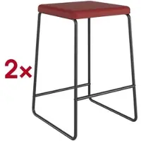Meet by Paperflow barkruk Medso, kunstleer/metaal, zithoogte 75 cm, rood/matzwart, set van 2