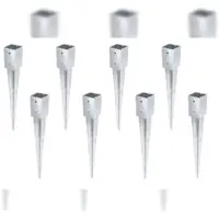 Alberts 8 x inschroefmof voor ronde of vierkante houten palen thermisch verzinkt 91 x 91 mm totale lengte 750 mm