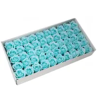 Ancient Wisdom Zeep Bloemen - Large Roos - Baby Blauw - 25 stuks - 7.5x7cm - Zeepbloemen - Zeeprozen - Zeep Rozen - Zeep Componenten