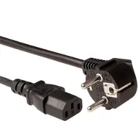 ACT Netsnoer LSZH mains connector CEE 7/7 male (haaks) - C13 zwart 1 m