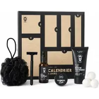 Spies Online Heren Verzorgingsset – 6-Delige Cadeaubox met Douchegel, Baardolie, Scheermes en Badaccessoires – Heren Adventskalender – Houtachtige Geur – Cadeau voor Mannen – Zwart