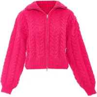 Mymo Gebreid vest framboos