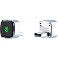INF Draadloze CarPlay Adapter - D07 Zilver 2-in-1 voor Apple & Android Telefoons