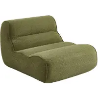 Sweeek Loungestoel, 1 zits fauteuil van chenille stof Kaki