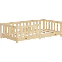 ML-Design Kinderbed 70x140 cm met lattenbodem en uitvalbeveiliging natuurlijk dennenhout ML design