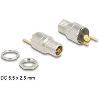 DeLOCK Connector DC 5.5 x 2.5 mm female bulkhead soldering version - round 20 V / 15 A
