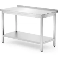 Hendi Muur werktafel met schap – roestvast staal – verstelbare voeten – 1200x700x850 mm