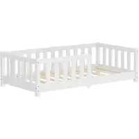 ML-Design Kinderbed 70x140 cm met lattenbodem en uitvalbeveiliging wit grenenhout ML design