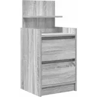 vidaXL Nachtkastje met 2 lades 38x34x80 cm grijs sonoma eikenkleurig