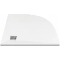 Vente-unique Extra platte opzet- of inbouwdouchebak, uitsnijdbaar van SMC-hars in een kwart cirkel - Wit - 90 x 90 cm - SYFORSA
