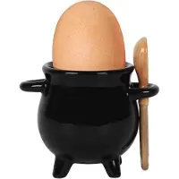 Something Different - Cauldron with Broom spoon Eierdop - Zwart