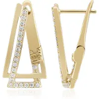 Cavill - 925 Sterling Zilver Oorknopjes - 0,235 Ct Brilliant Diamanten I1 Pavé - Elegant & Lichtgewicht Diamant Sieraden