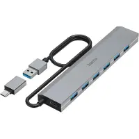 Hama USB-Hub 7-Port USB 3.2 GEN1 5 GBIT/s Incl USB-C-Adapter en Netadapter