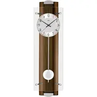 AMS Zendergestuurde wandklok met slingeruurwerk F5259x1 met diamantgedraaide aluminium-wijzerplaat