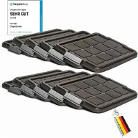Novaliv , 10 reserve deksels voor containers van 28-40 liter met clipsluiting, afmetingen 61x40 cm, antracietkleurig