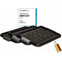 Novaliv , 3 reserve deksels voor containers van 28-40 liter met clipsluiting, afmetingen 61x40 cm, antracietkleur